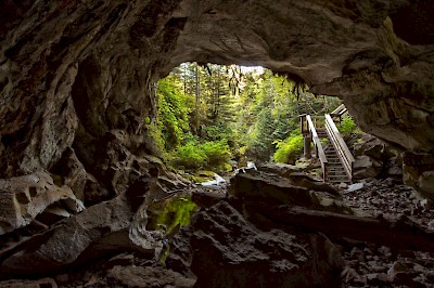 Vancouver Island is riddled with over 1,000 caves, with the Upana Caves near Gold River being among the most spectacular. So spectacular in fact that Gold River, with more than fifty caves nearby, serves as home to the B.C. Speleological Federation for the scientific study of natural caves.